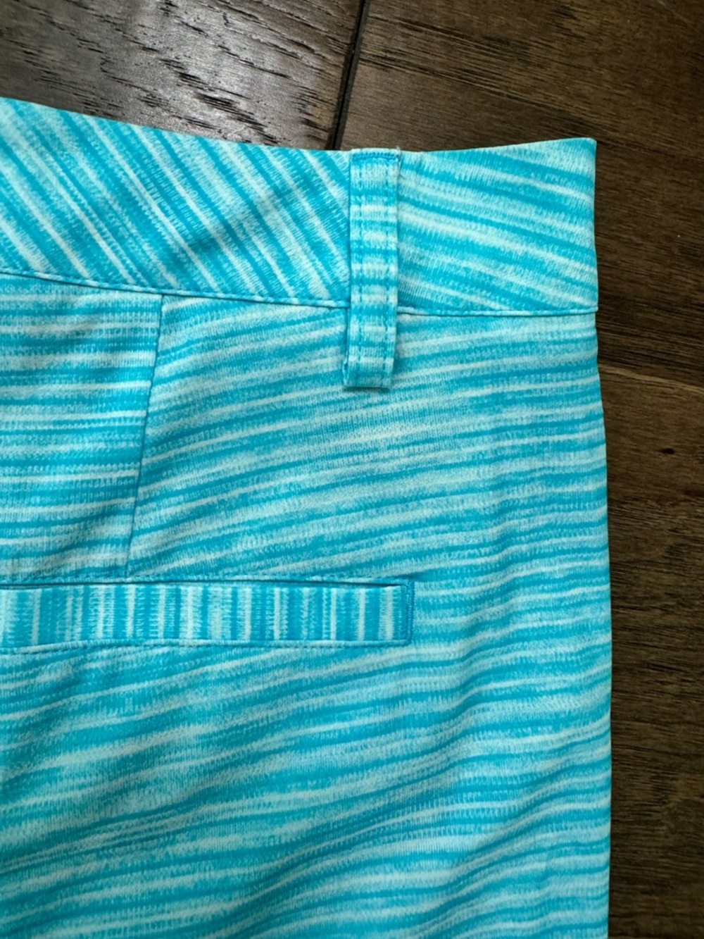 NWT! Puma Women's Aqua Teal Striped Golf Performance Shorts - Picture 8 of 12